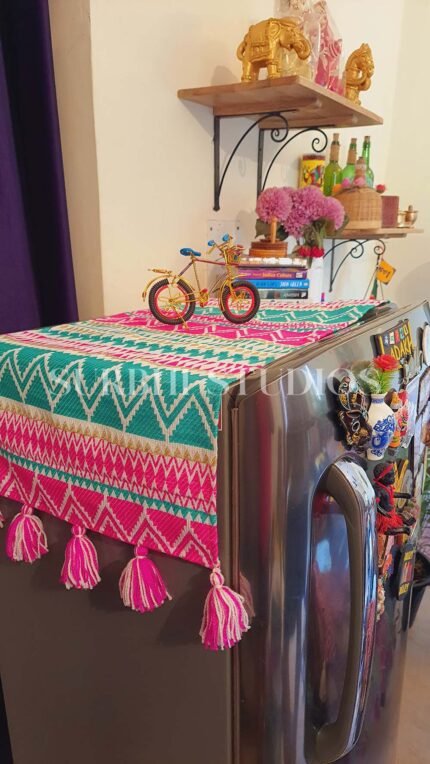 Delightful Green Fridge Top Cover